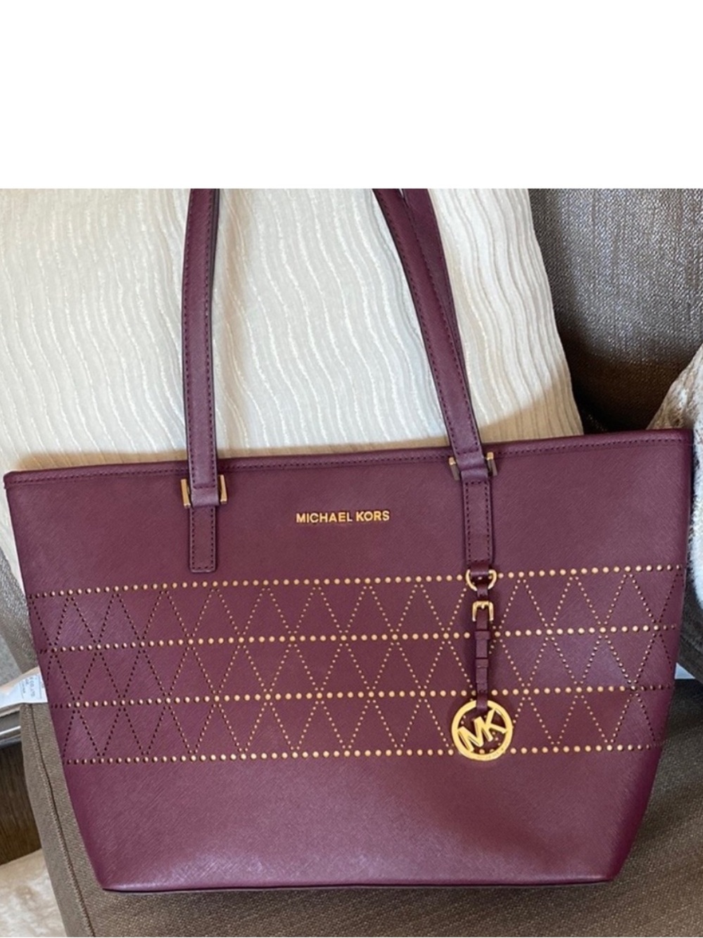 Michael Kors Plum Tote with Gold Hardware